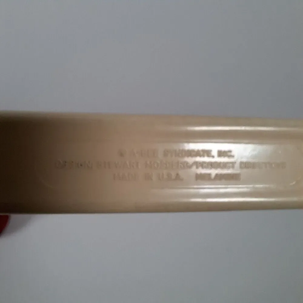 Vtg Beige A-Bee Syndicate Melamime Spoon Utensil Serving Made USA Plastic Almond